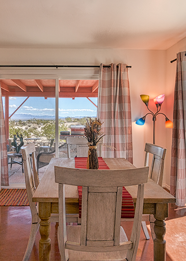 home interior dining room view sliding glass doors